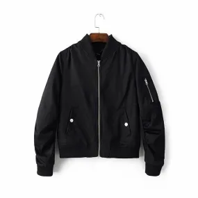 Sale Satin Shiny Zipper Windbraker Bomber Jacket