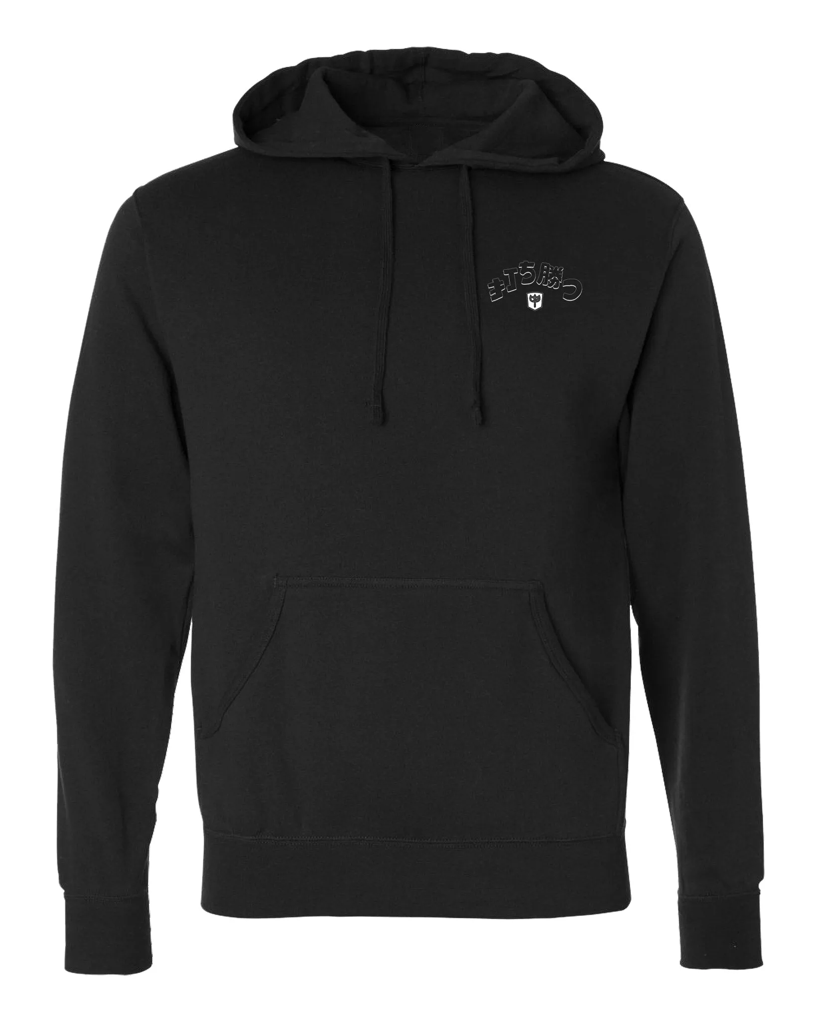 Samurai vs Oni Demon - on Black Pullover Hoodie