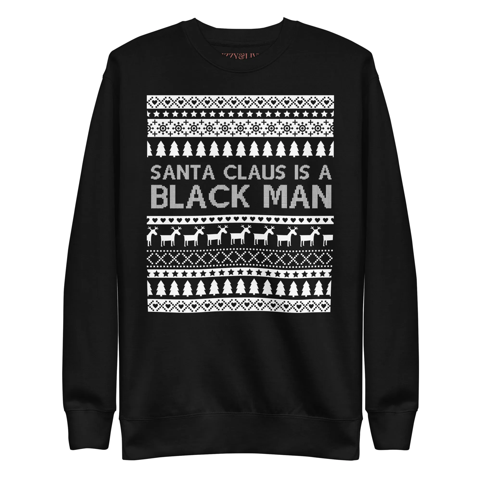 Santa Is A Black Man Christmas Sweatshirt (Red or Black)