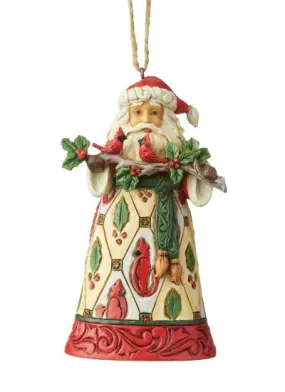 Santa with Cardinals Ornament