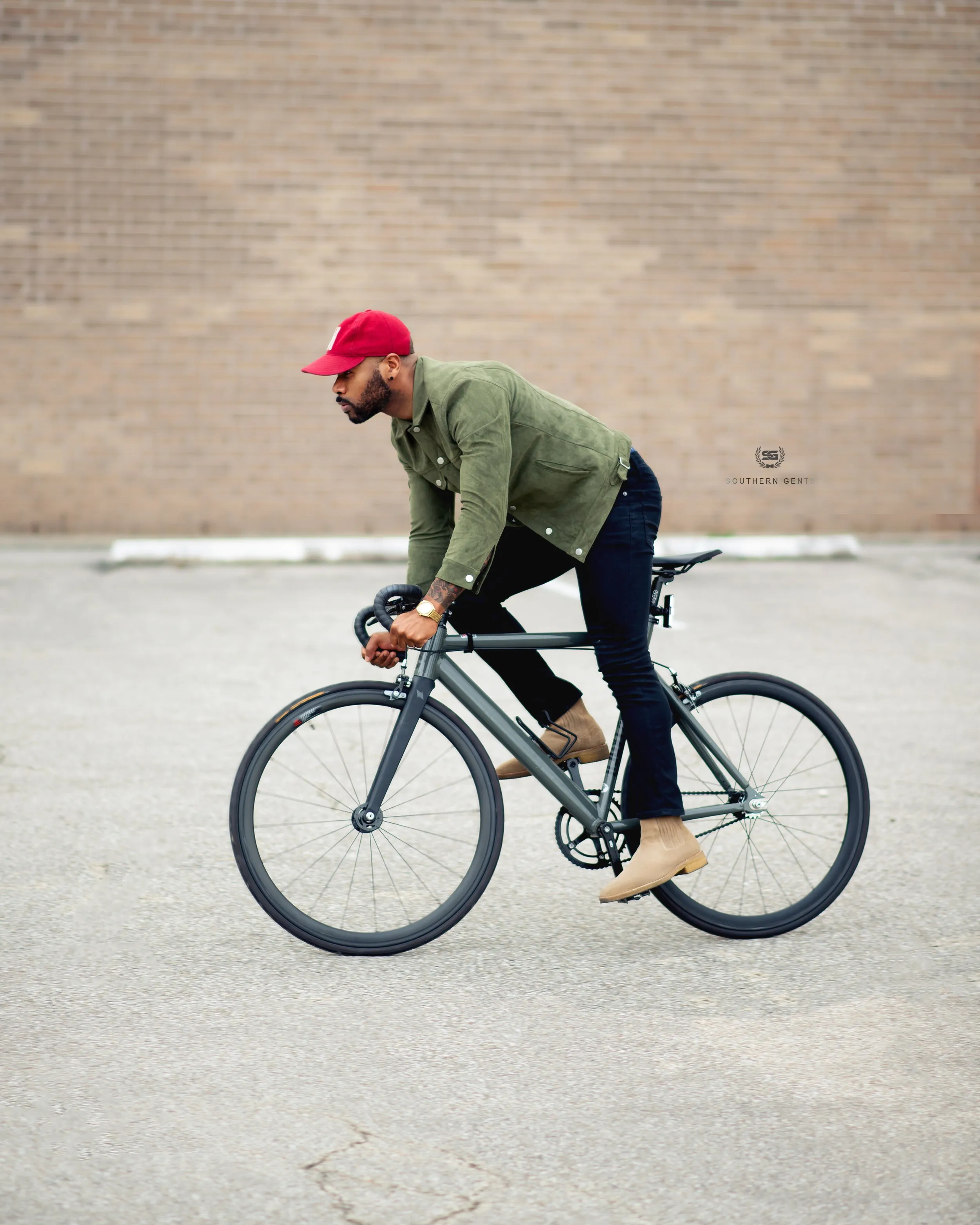 SG Vegan Suede Trucker Jacket - Olive