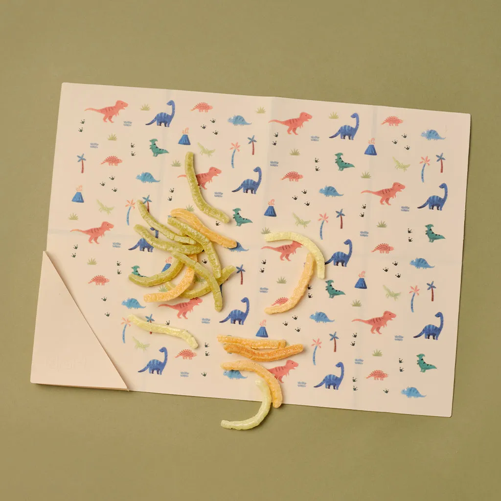 Silicone Placemat Dinosaur Warm Cream