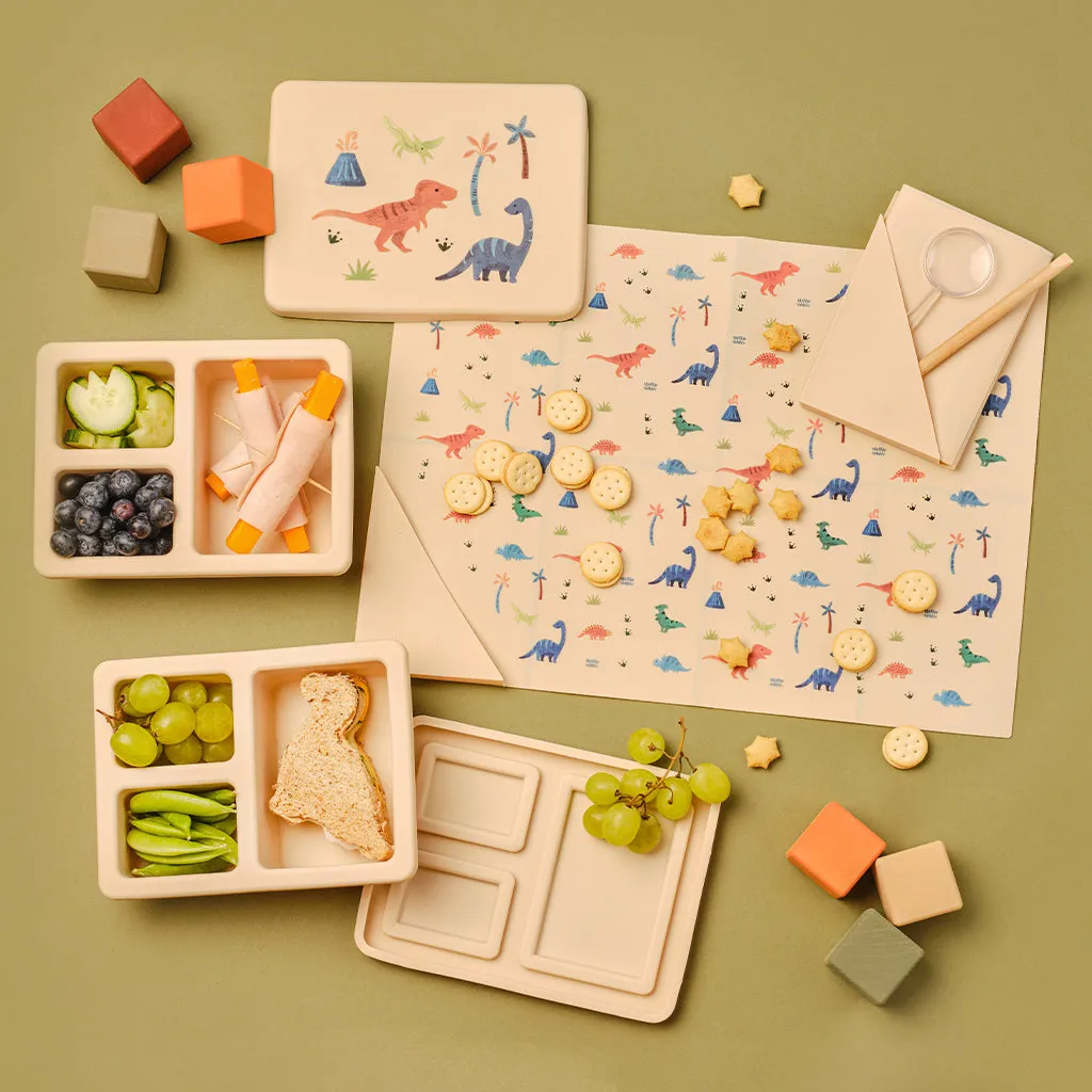 Silicone Placemat Dinosaur Warm Cream