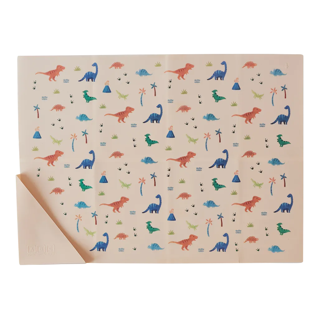 Silicone Placemat Dinosaur Warm Cream