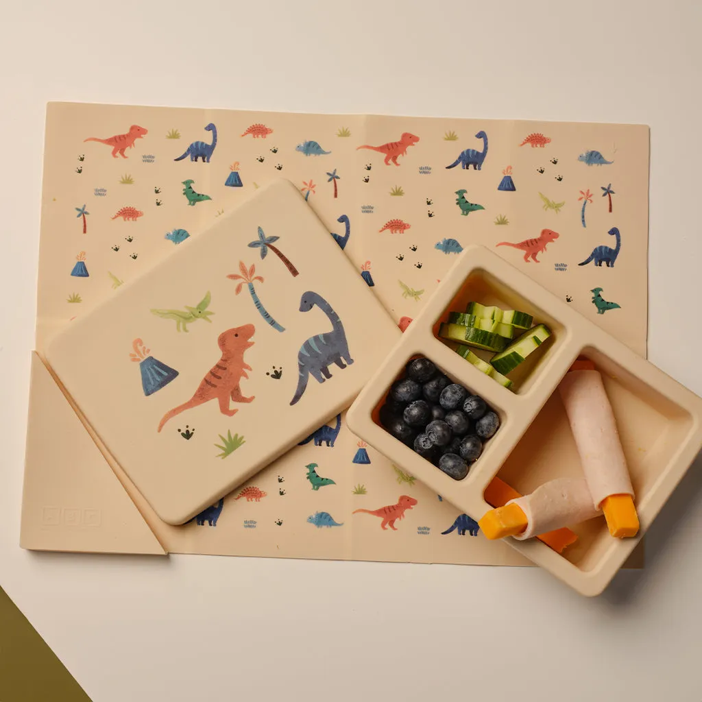 Silicone Placemat Dinosaur Warm Cream