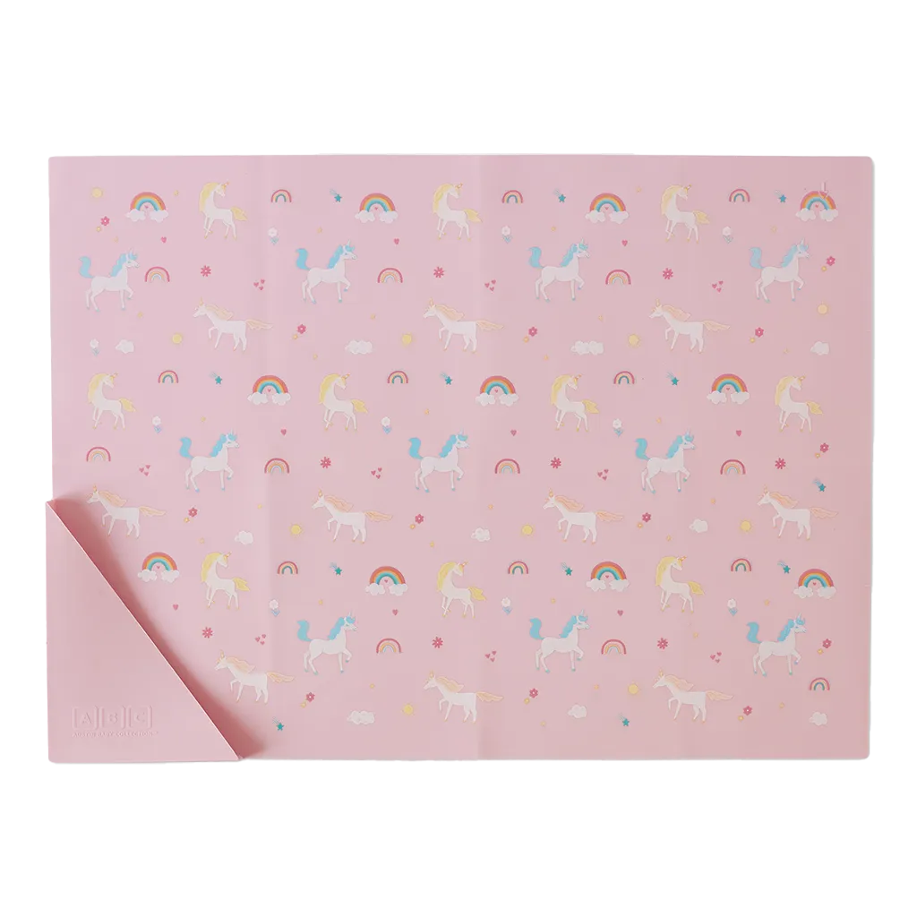 Silicone Placemat Unicorn Bubblegum Pink