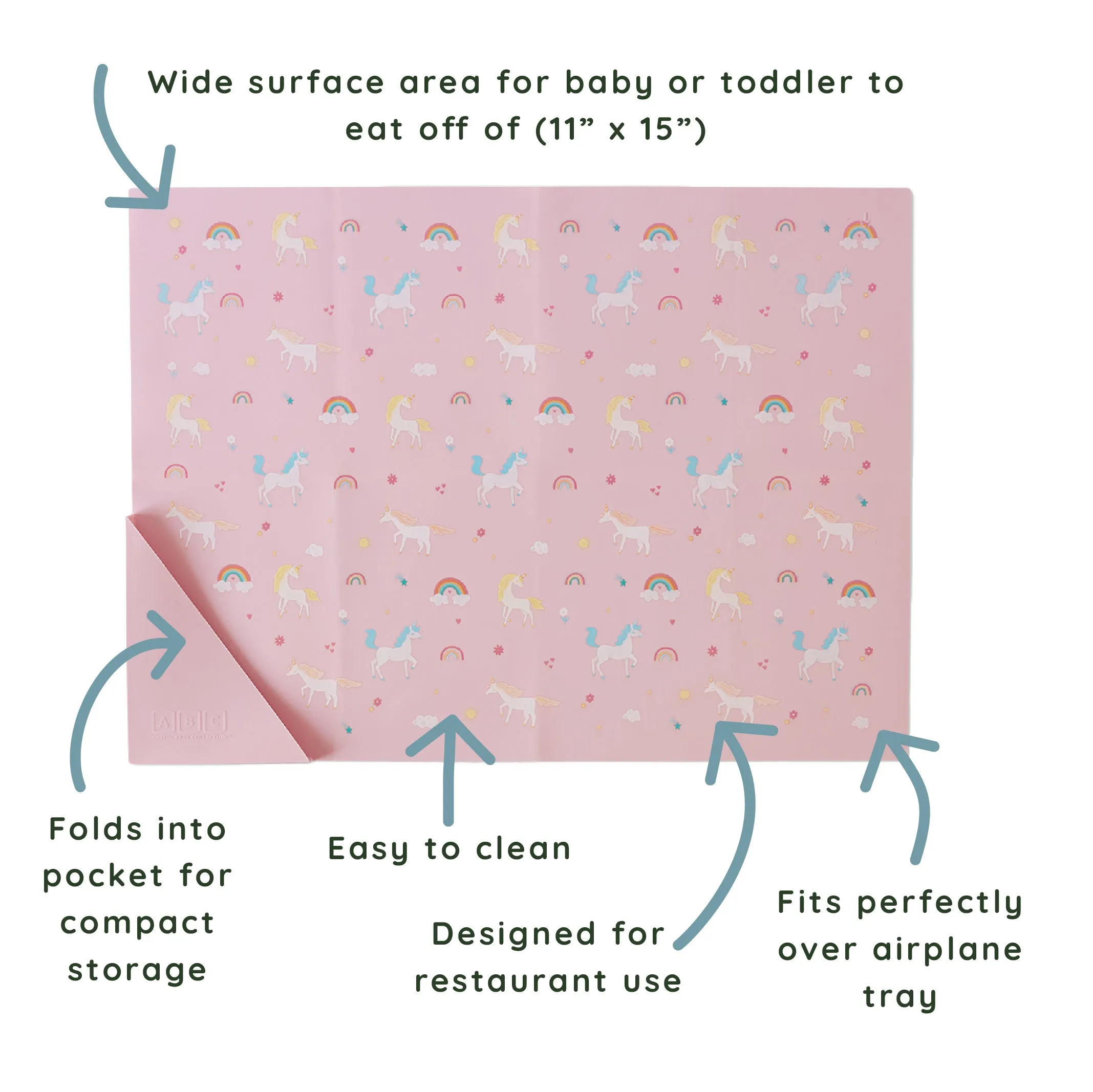 Silicone Placemat Unicorn Bubblegum Pink