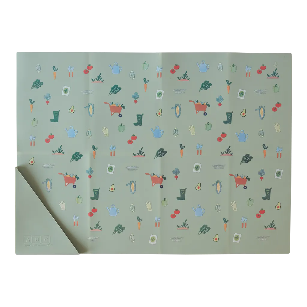 Silicone Placemat Veggie Garden Robin's Egg Blue