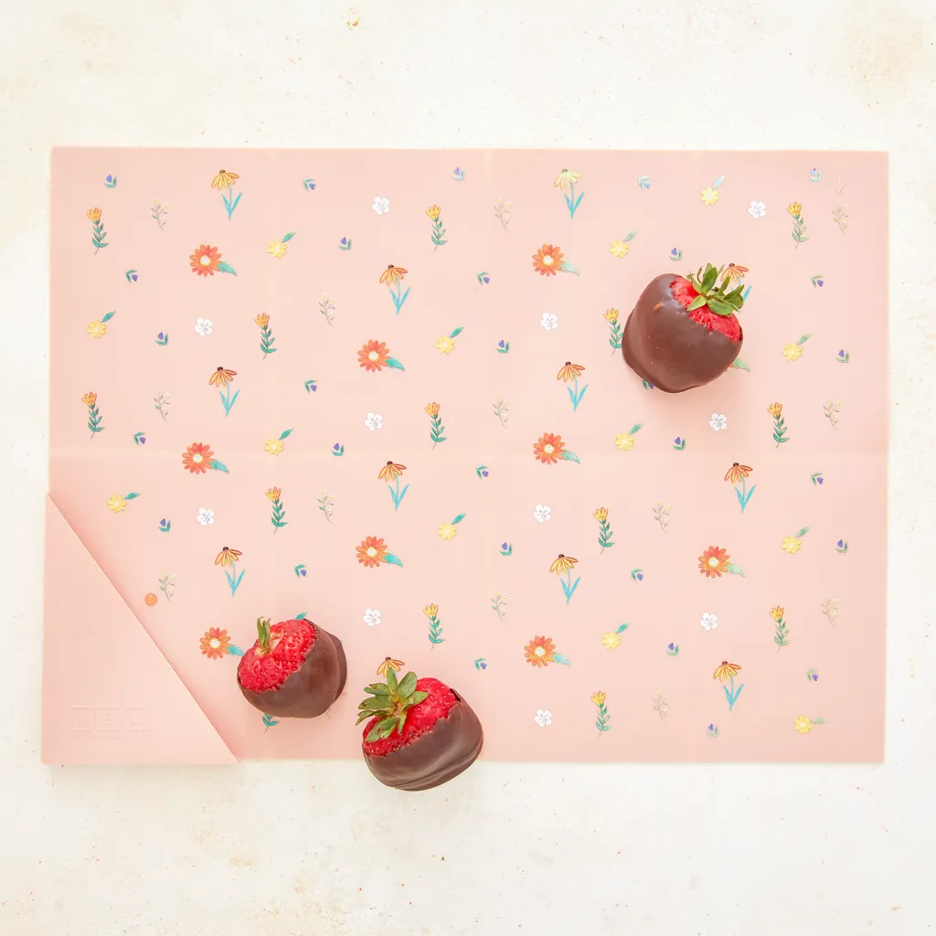 Silicone Placemat Wildflower Ripe Peach