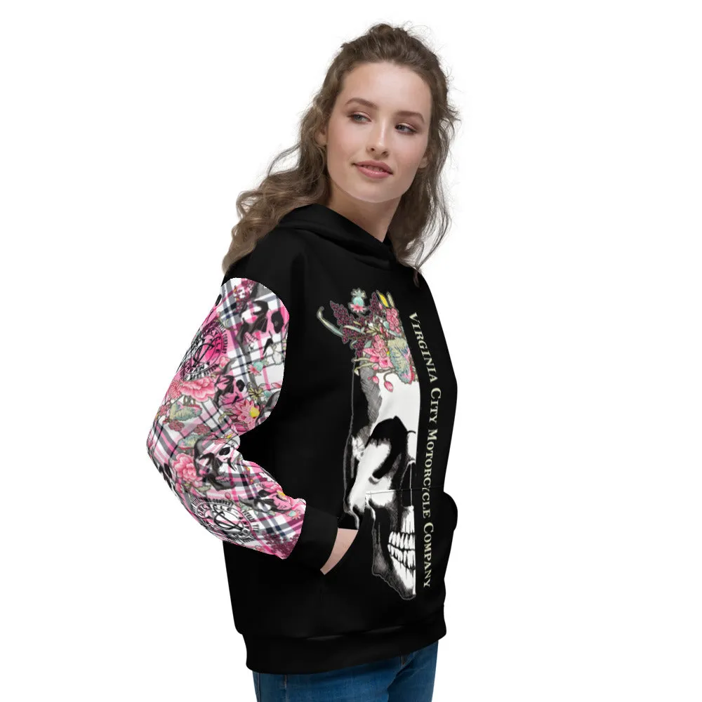 Skull   Flower Ladies Pullover Hoodie