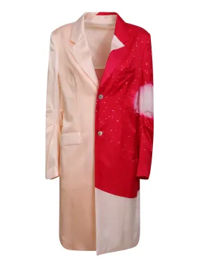 Slice tailored coat beige/ dark pink