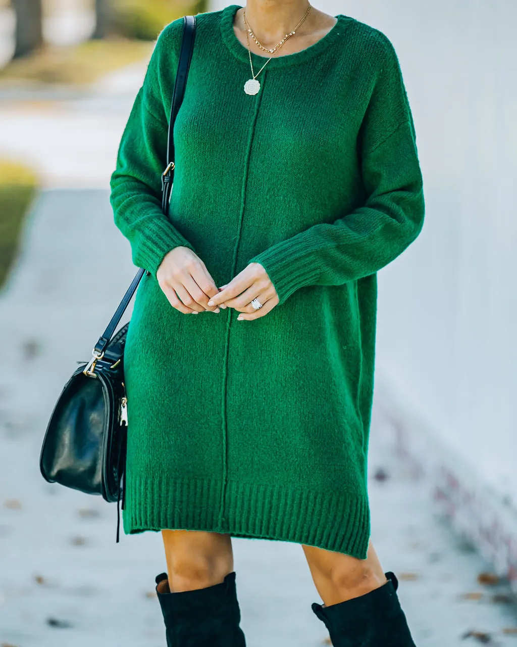 Smoky Mountain Sweater Dress - Green