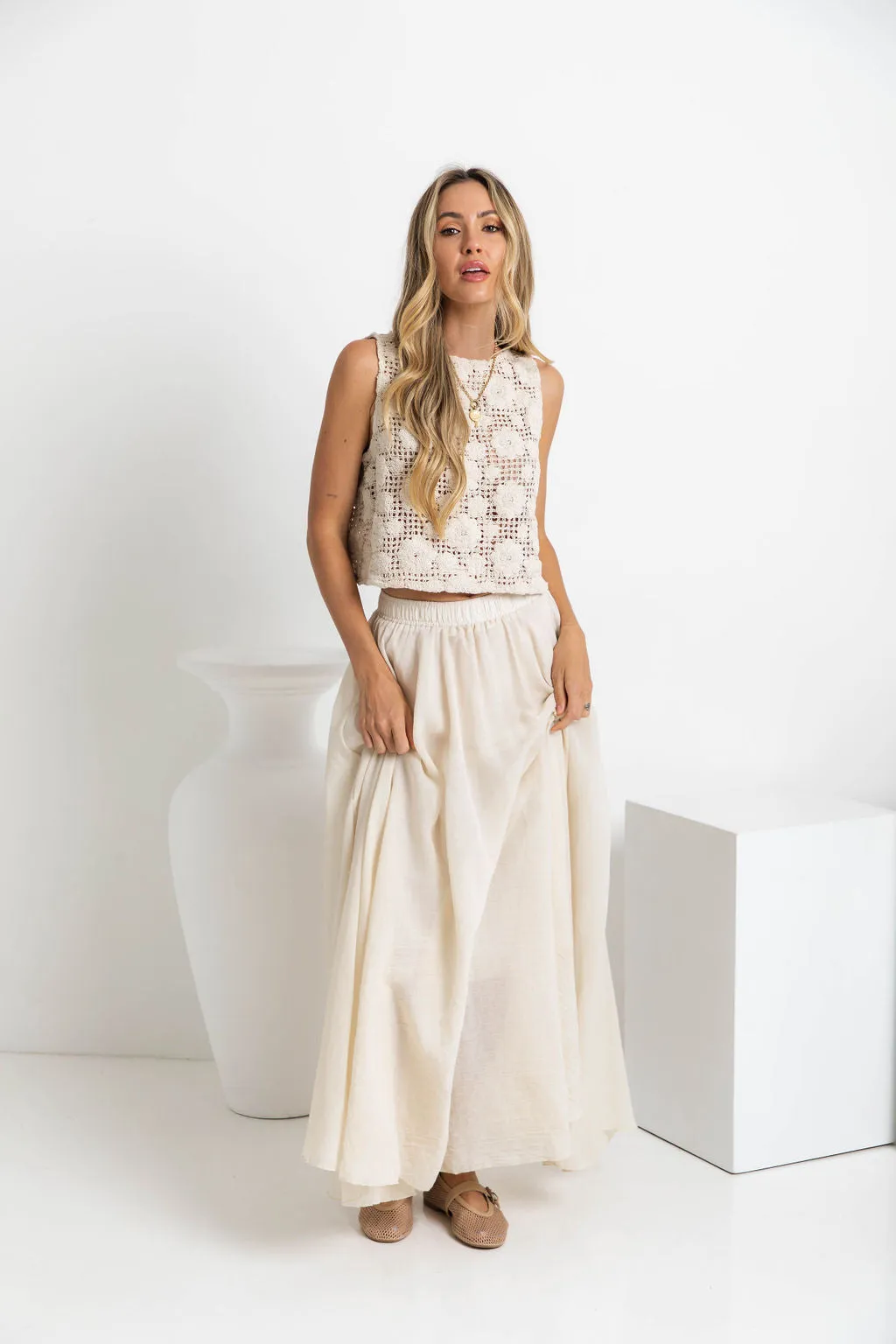 Stassi Maxi Skirt - Cream