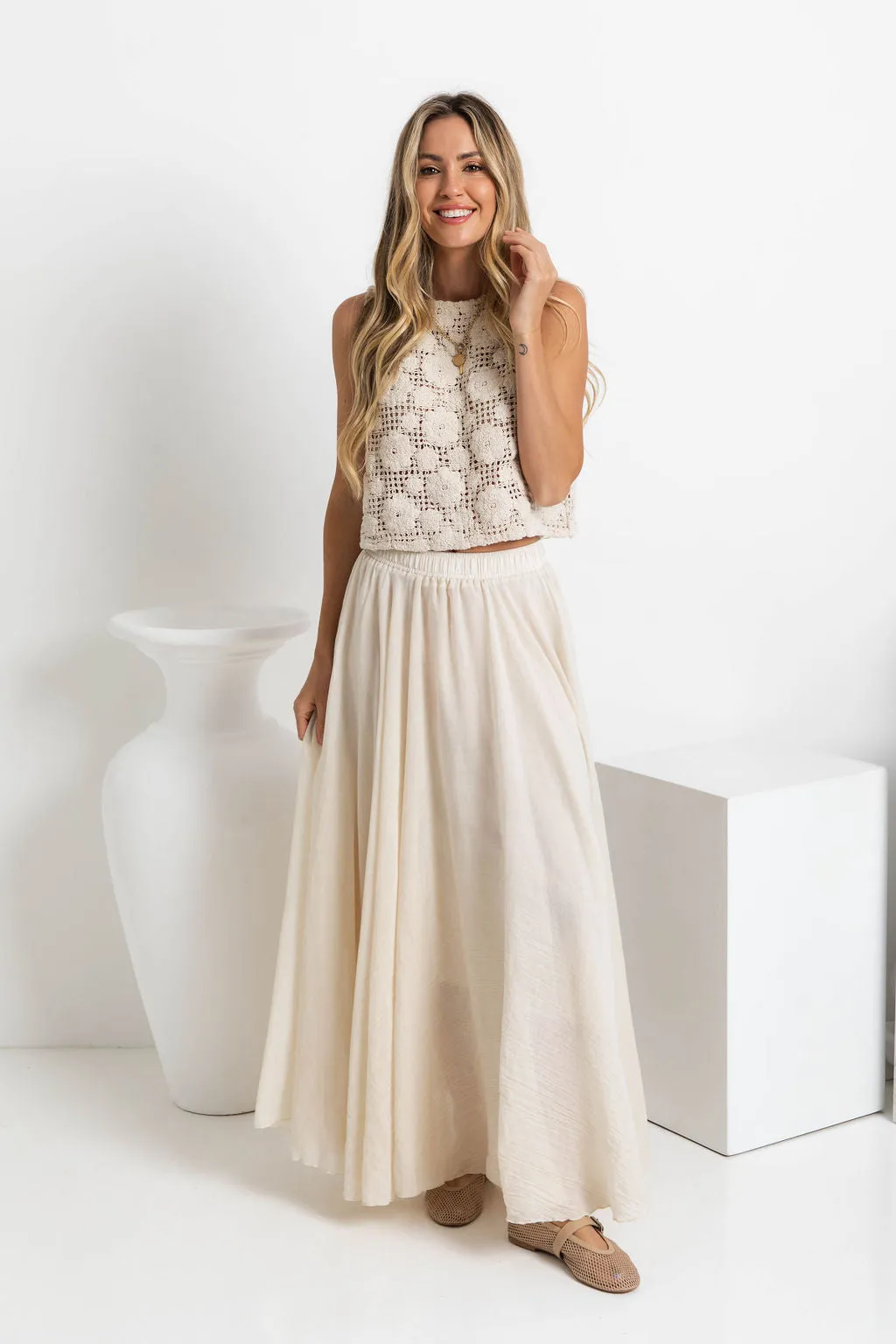 Stassi Maxi Skirt - Cream