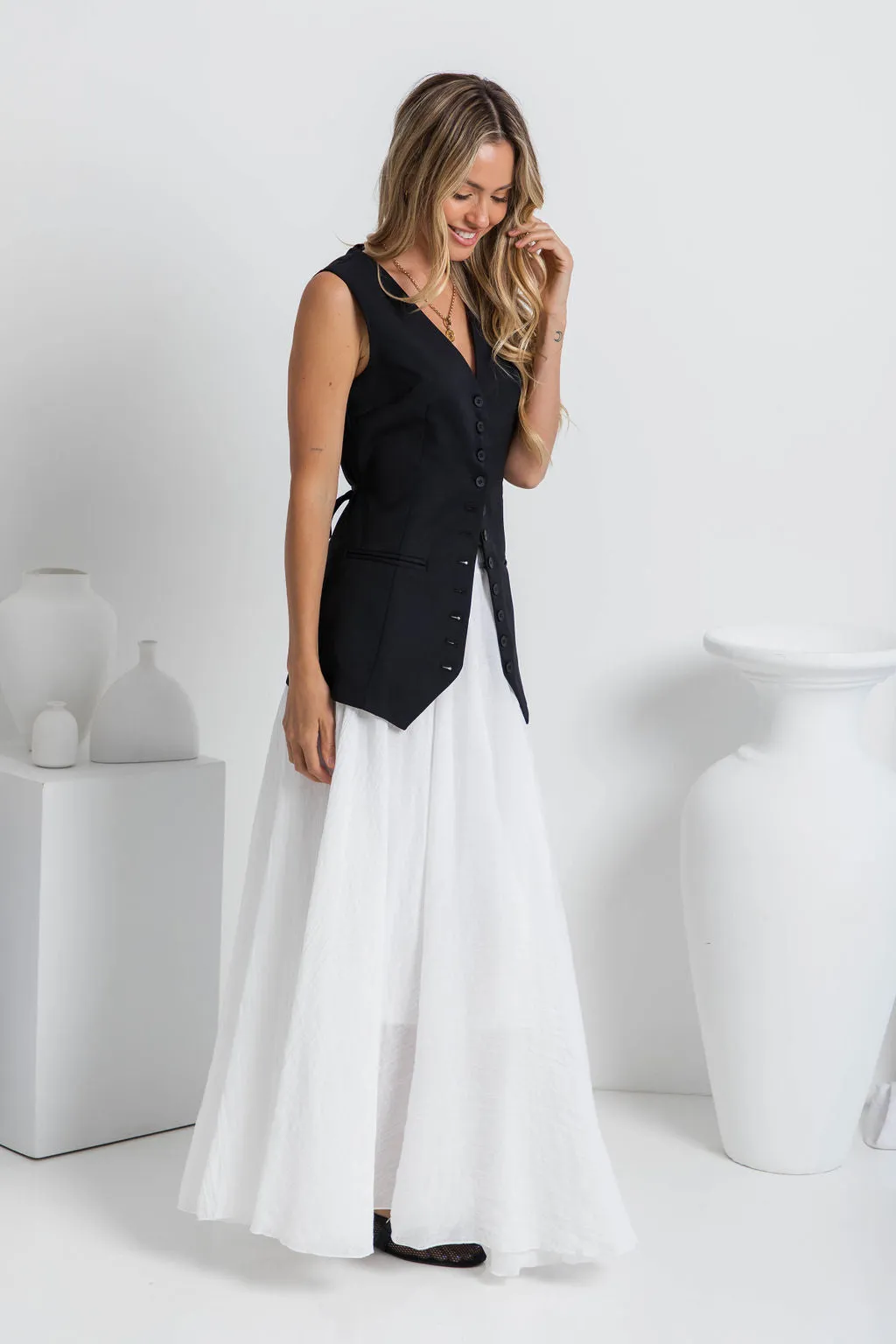 Stassi Maxi Skirt - White