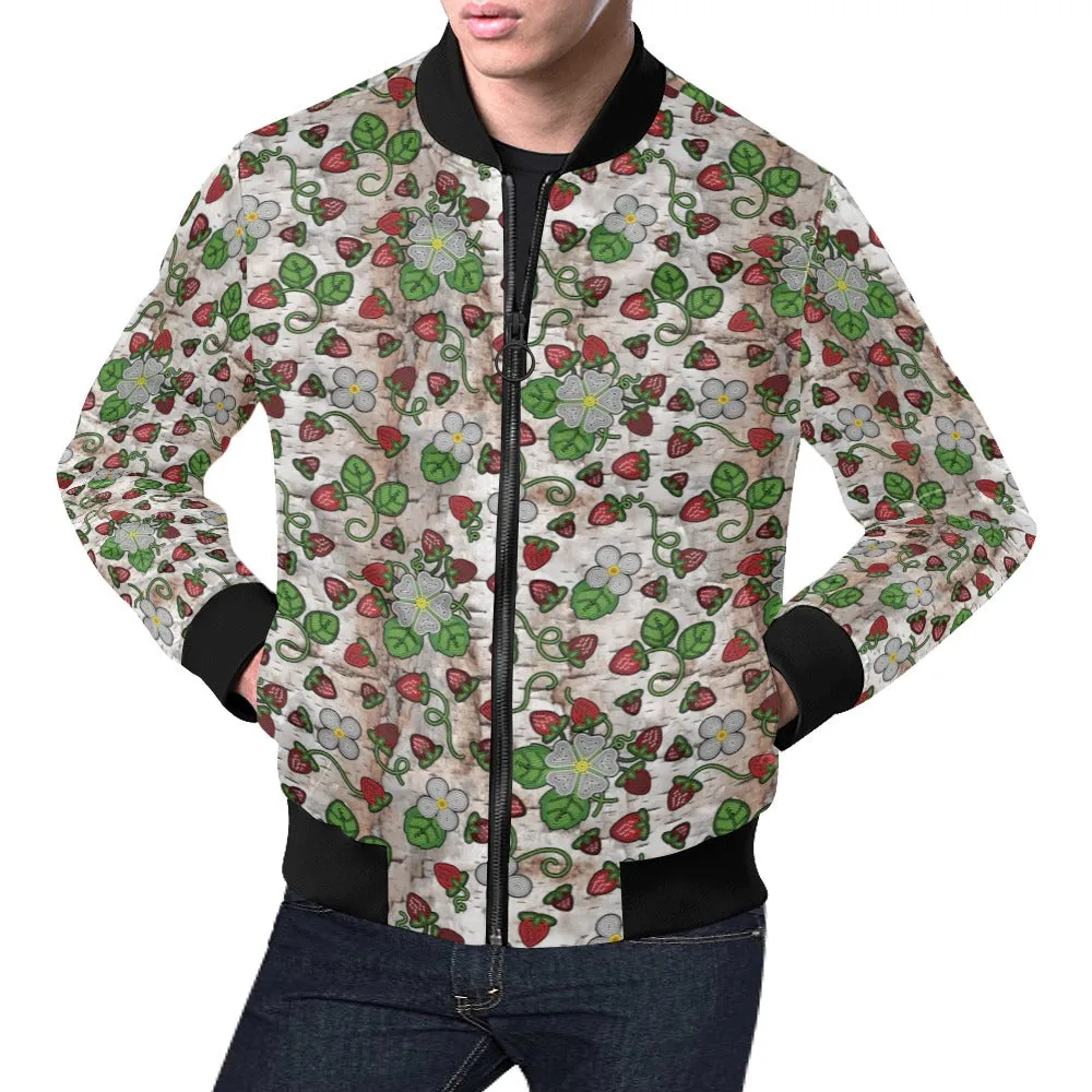 Strawberry Dreams Br Bark All Over Print Bomber Jacket for Men