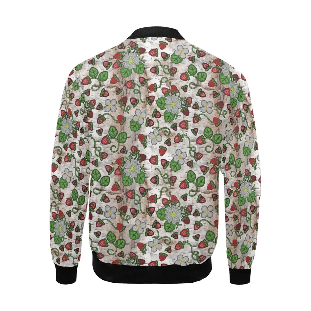 Strawberry Dreams Br Bark All Over Print Bomber Jacket for Men