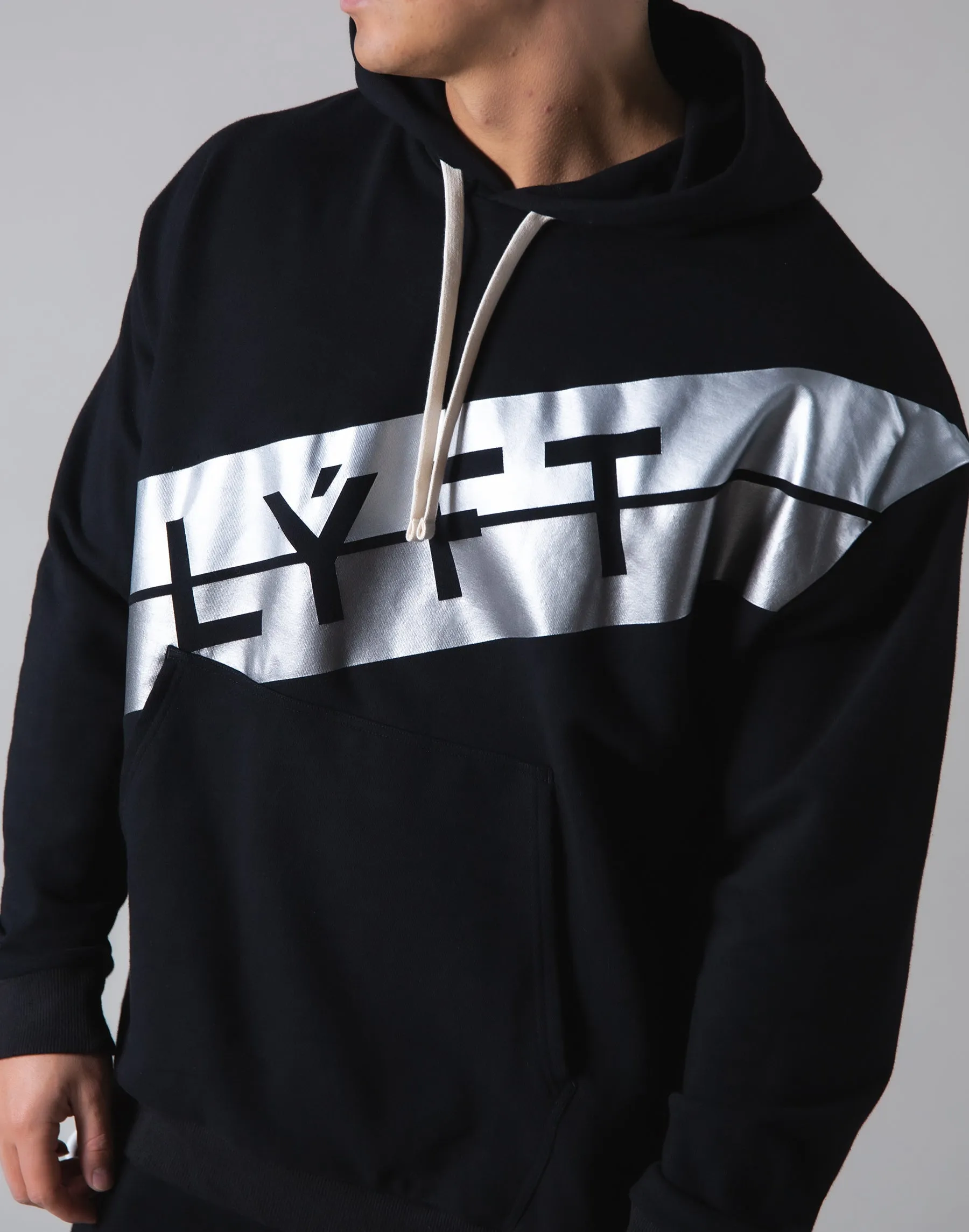 Stripe Pullover Hoodie - Black