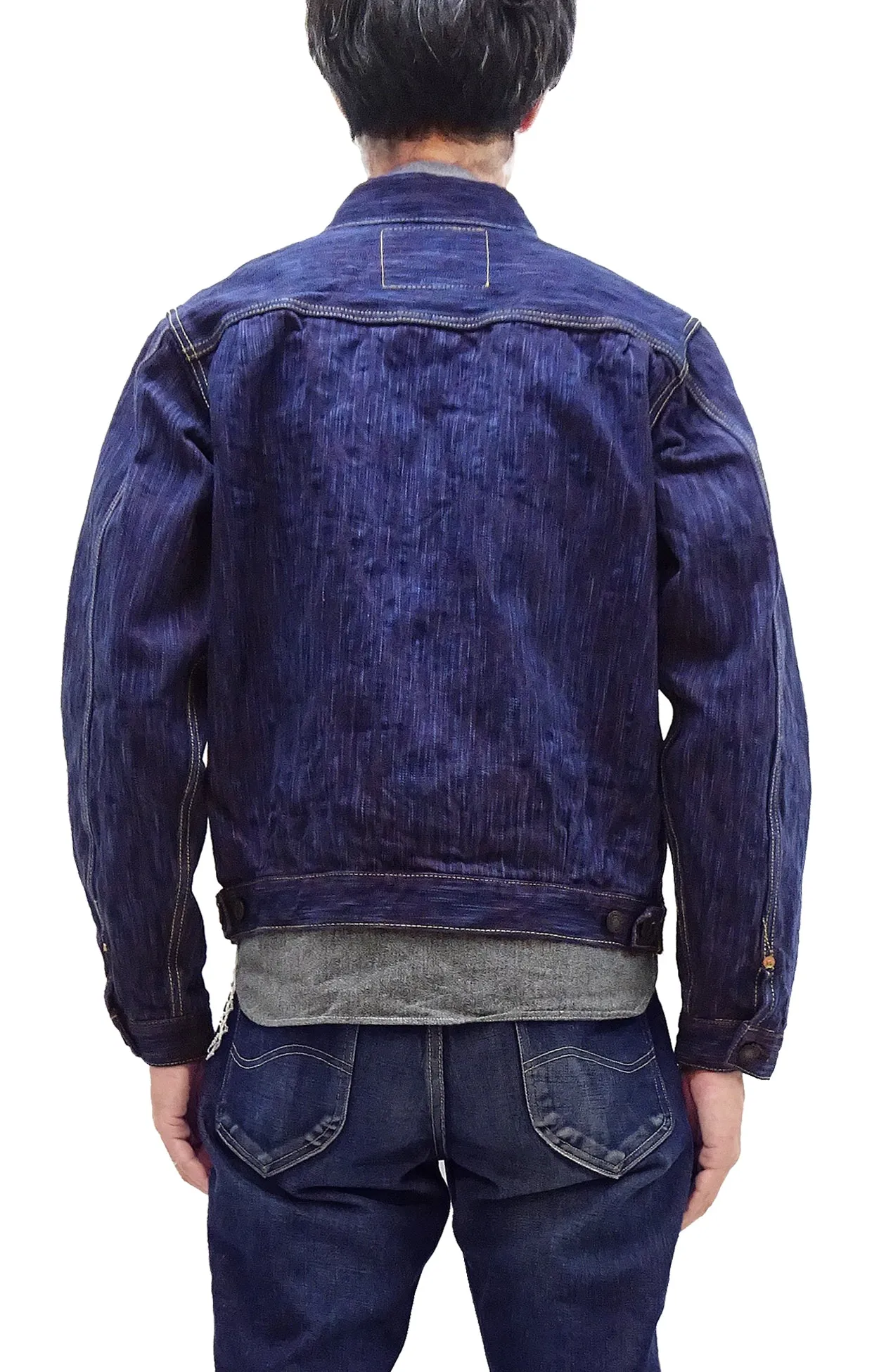 Studio D'artisan Denim Jacket Men's Type 2 Japanese Natural Indigo Dyed Awa Shoai Slub Denim Jean Jacket SP-088 One-Wash