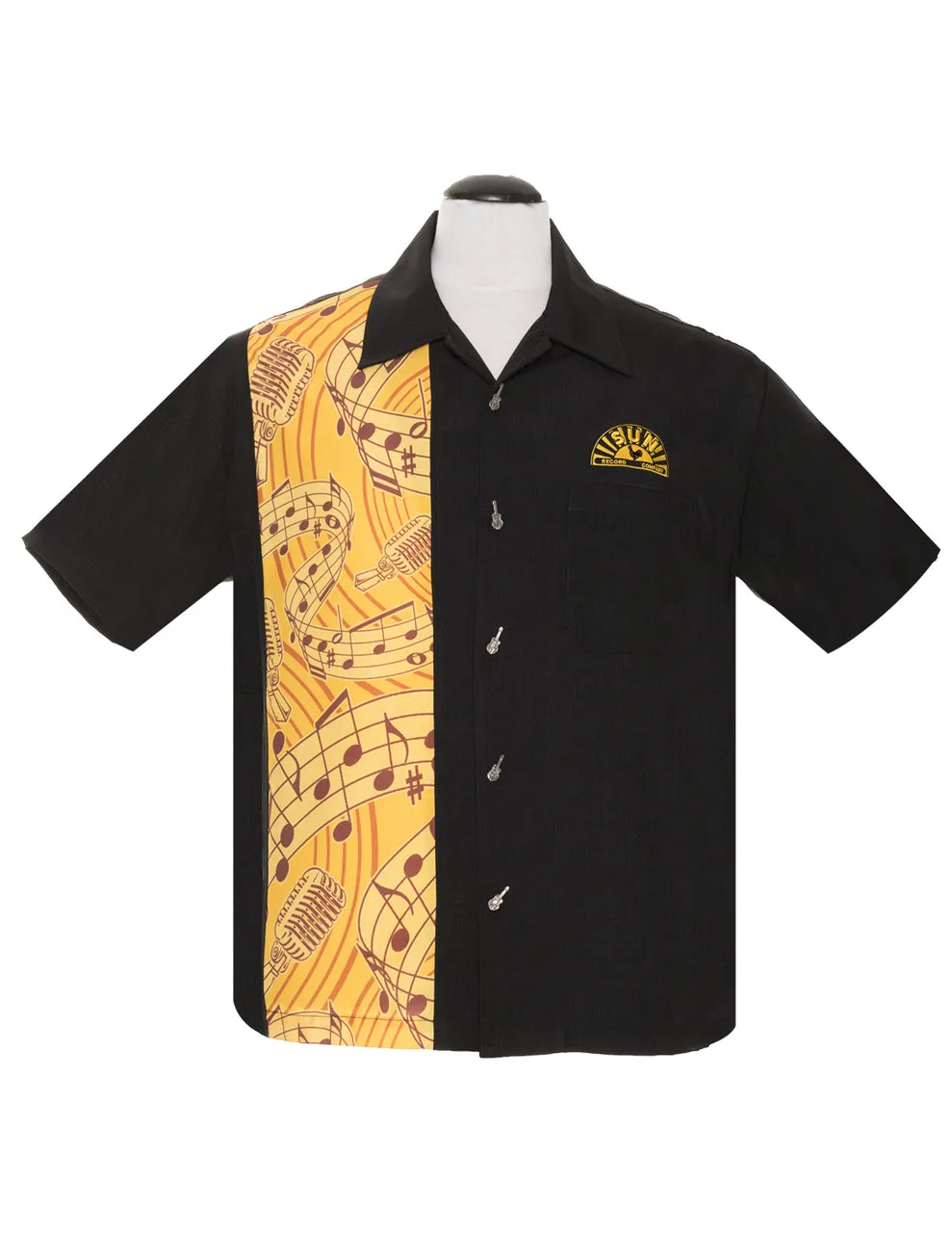 Sun Records Music Note Bowling Shirt