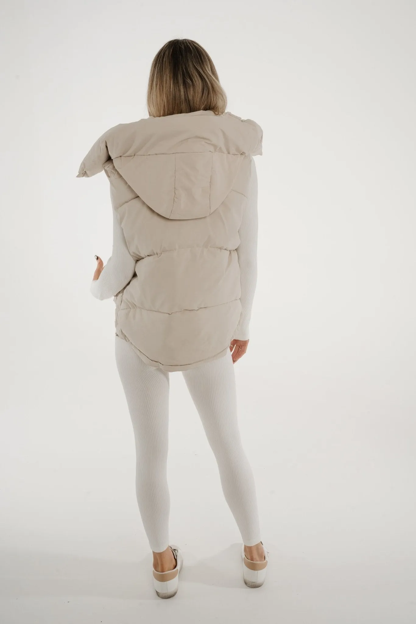 Suzie Luxury Padded Gilet In Cream