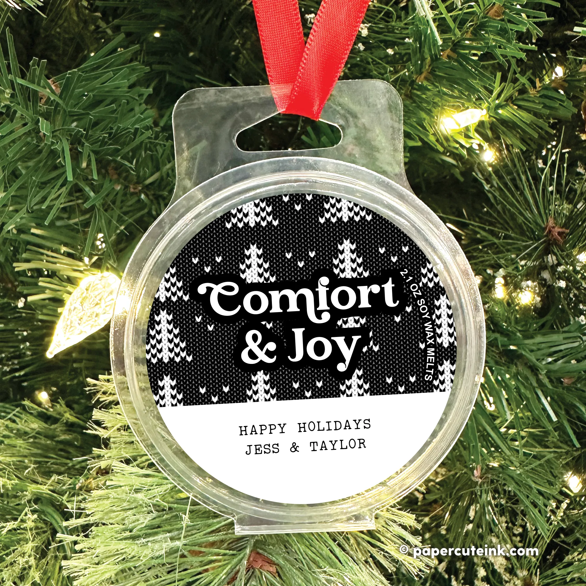 Sweater Weather Wax Melt Christmas Tree Ornament, Soy Tart Wax