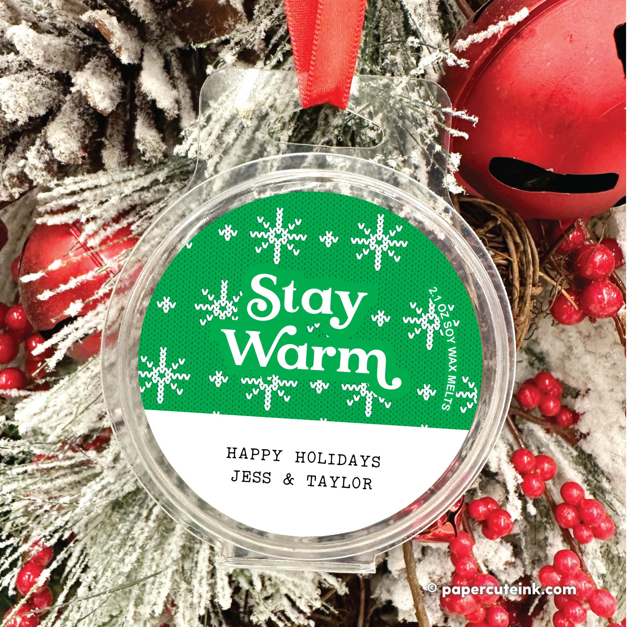 Sweater Weather Wax Melt Christmas Tree Ornament, Soy Tart Wax