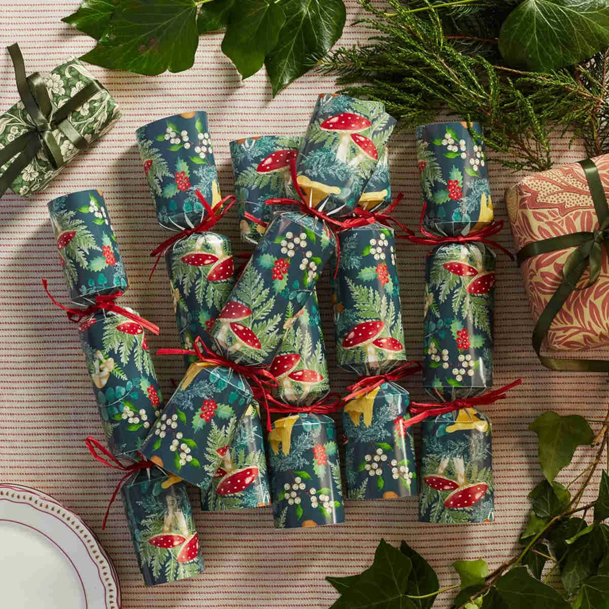 Talking Tables Luxury Woodland Forest Mushroom Christmas Crackers 30cm (Set of 6)