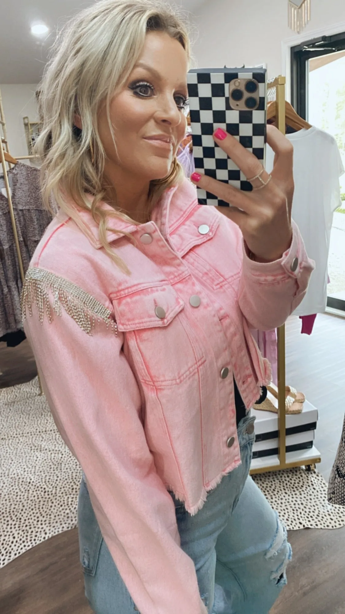 The Musgraves Denim Jacket in Pink