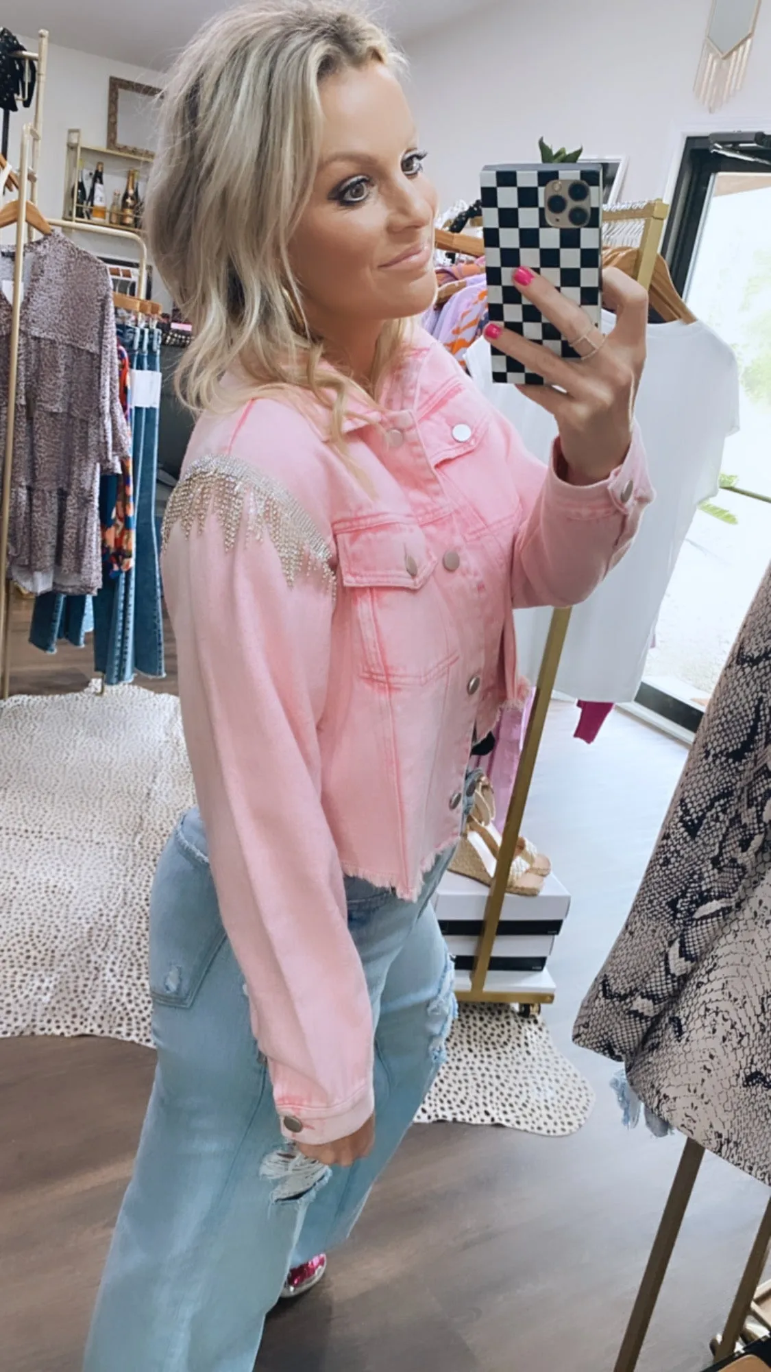 The Musgraves Denim Jacket in Pink