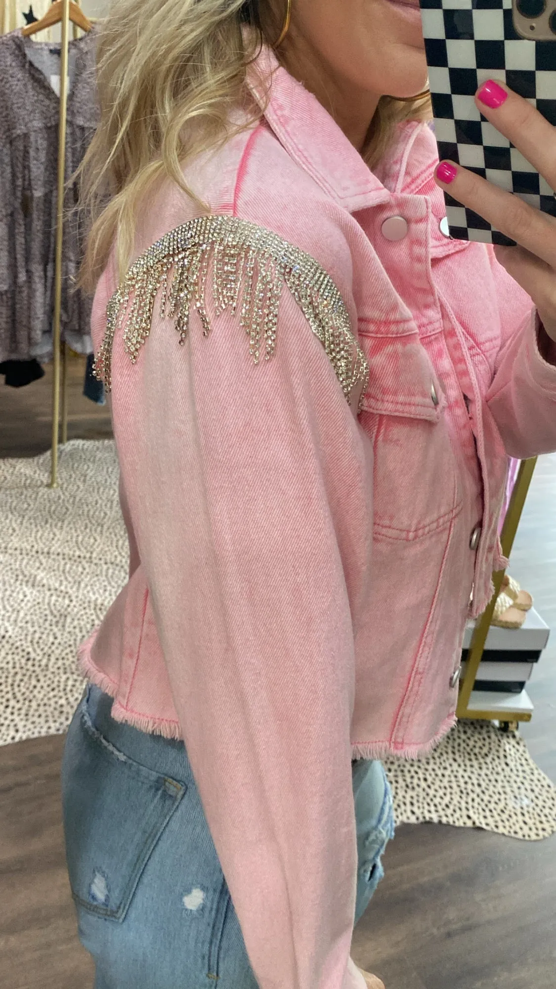 The Musgraves Denim Jacket in Pink