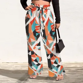 Tokyo Collection: Abstract Printed Wide Leg Pants