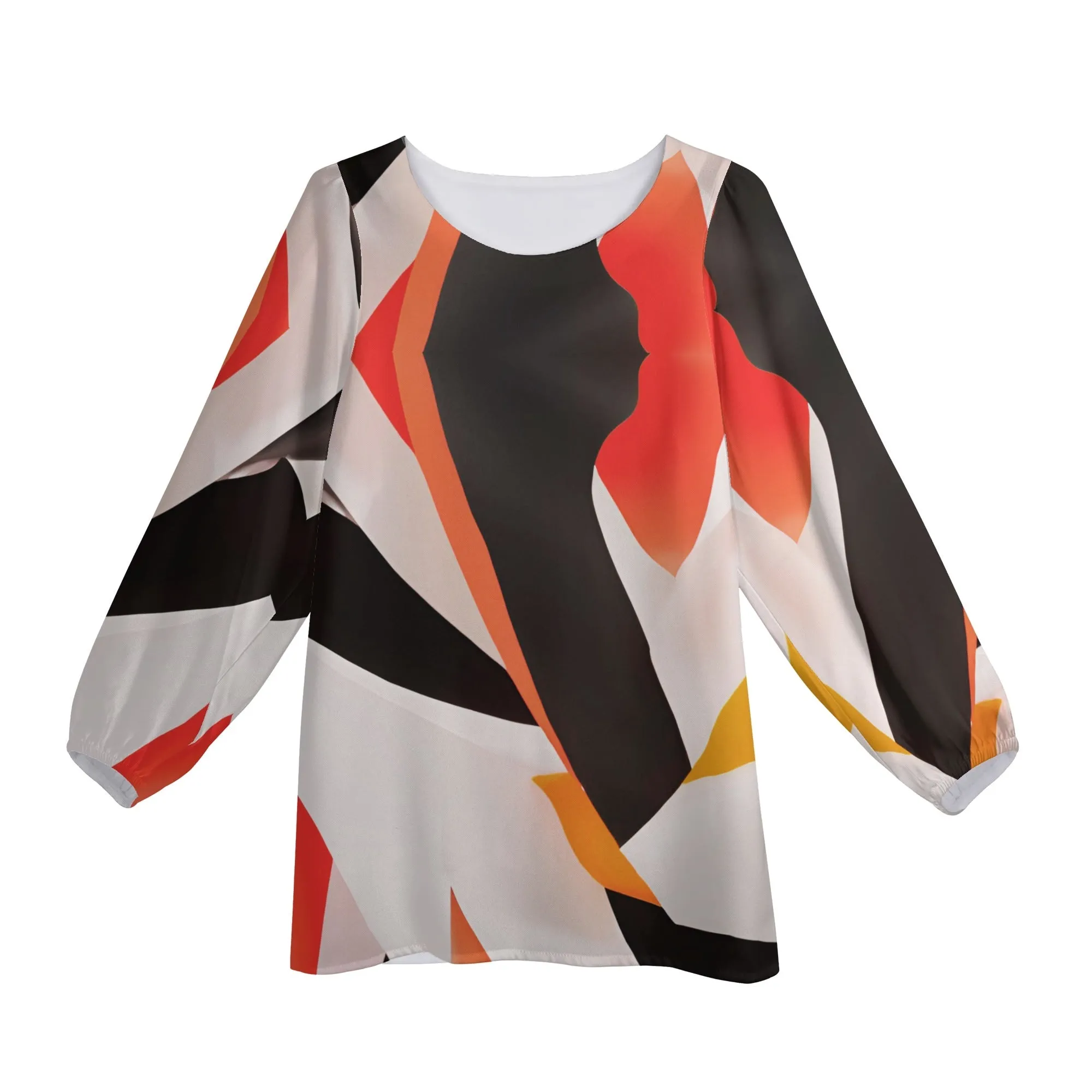 Tokyo Collection: Printed Long-Sleeve Chiffon Blouse