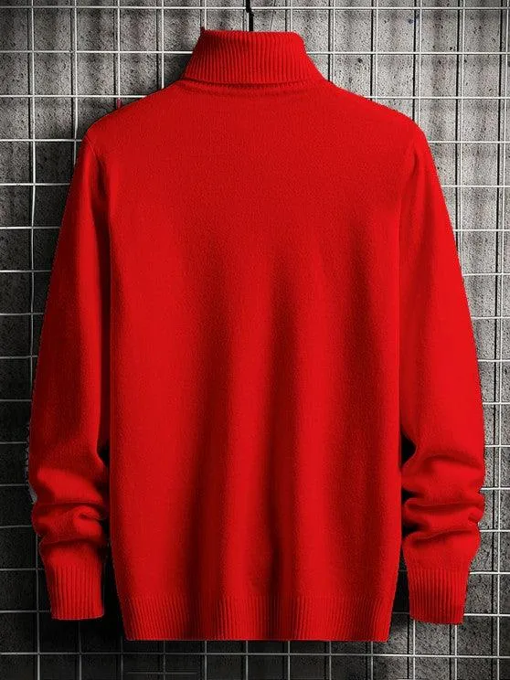 UNISEX Turtleneck Solid Color Skin Friendly Pullover Sweater