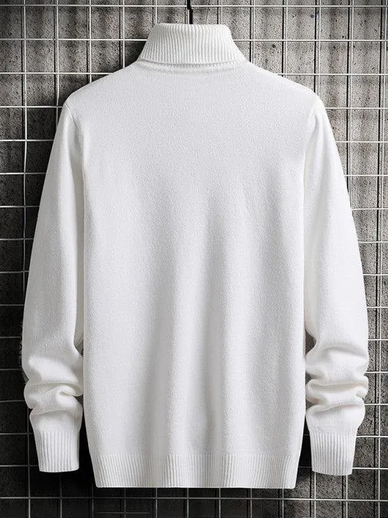 UNISEX Turtleneck Solid Color Skin Friendly Pullover Sweater