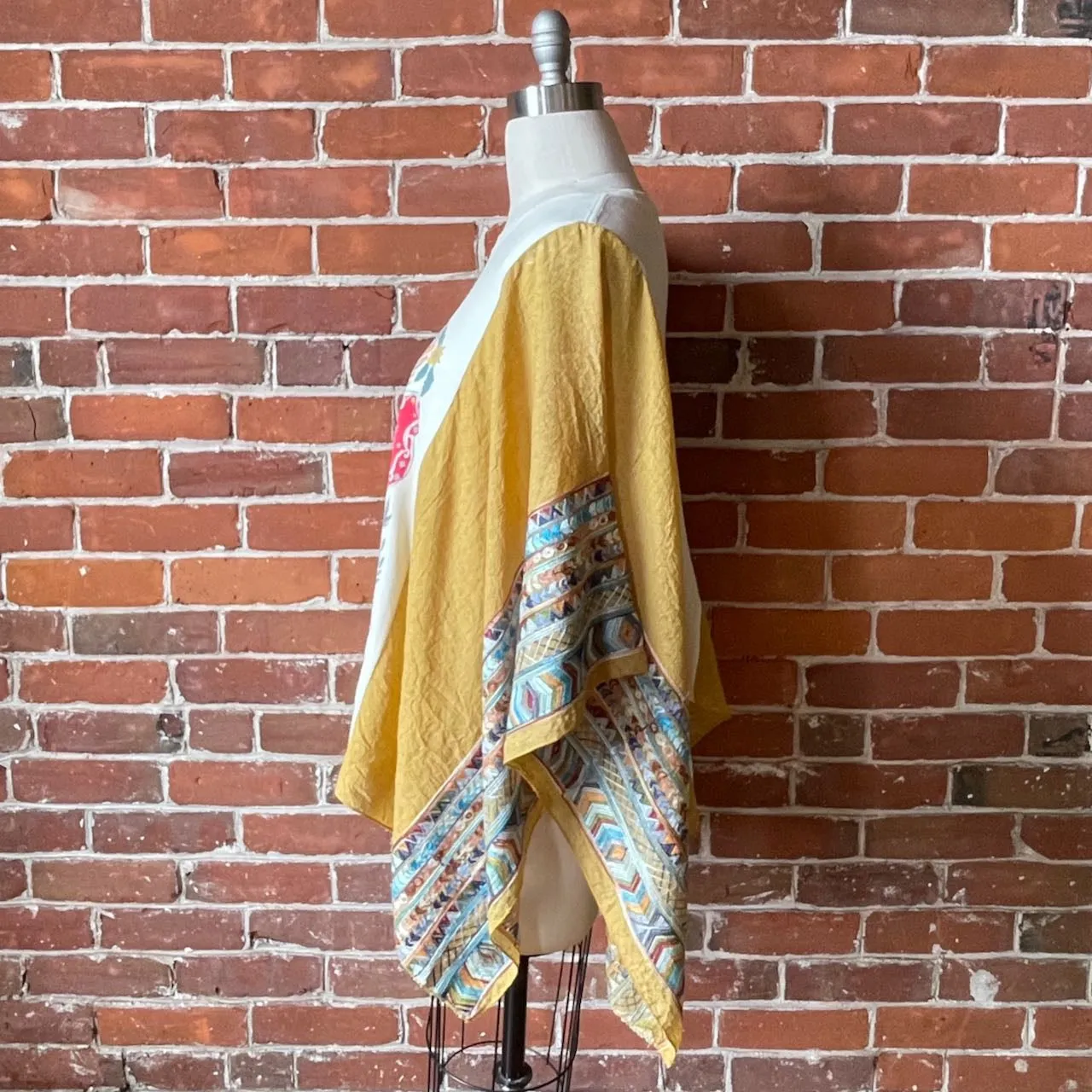 Upcycled Free Spirit Butterfly Embroidered Poncho