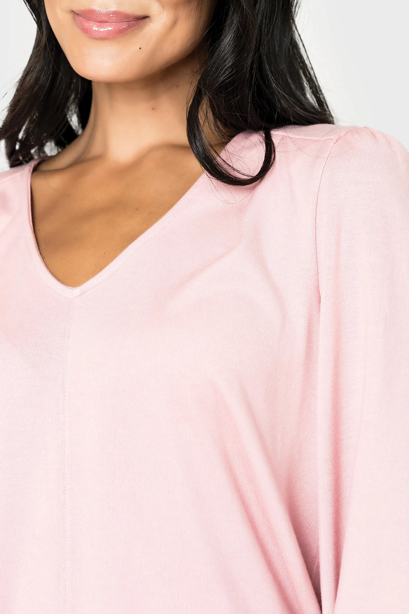 V-Neck Blouson Sleeve Sweater