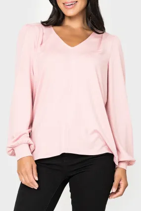 V-Neck Blouson Sleeve Sweater