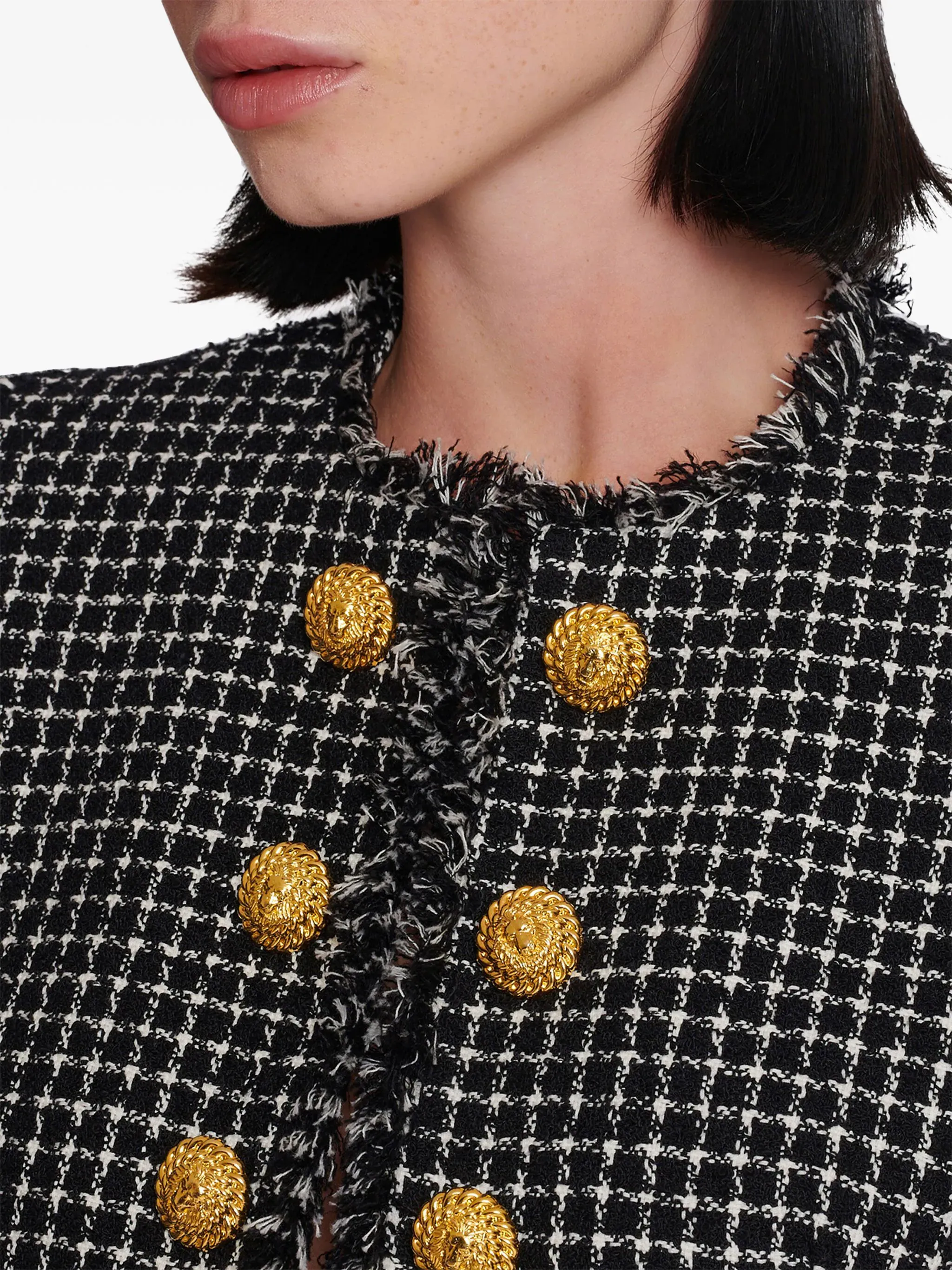 Vichy Tweed Cropped Jacket