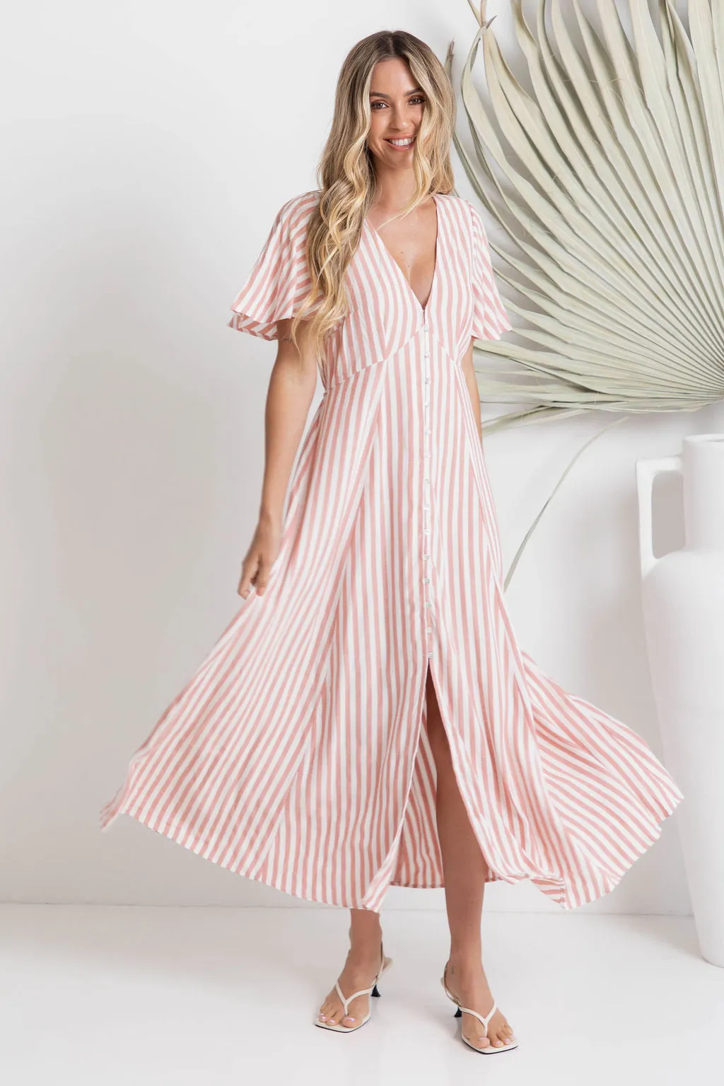 Vienna Maxi Dress - Pink Stripe