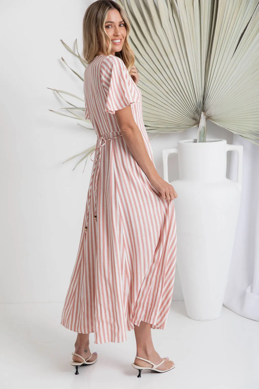 Vienna Maxi Dress - Pink Stripe