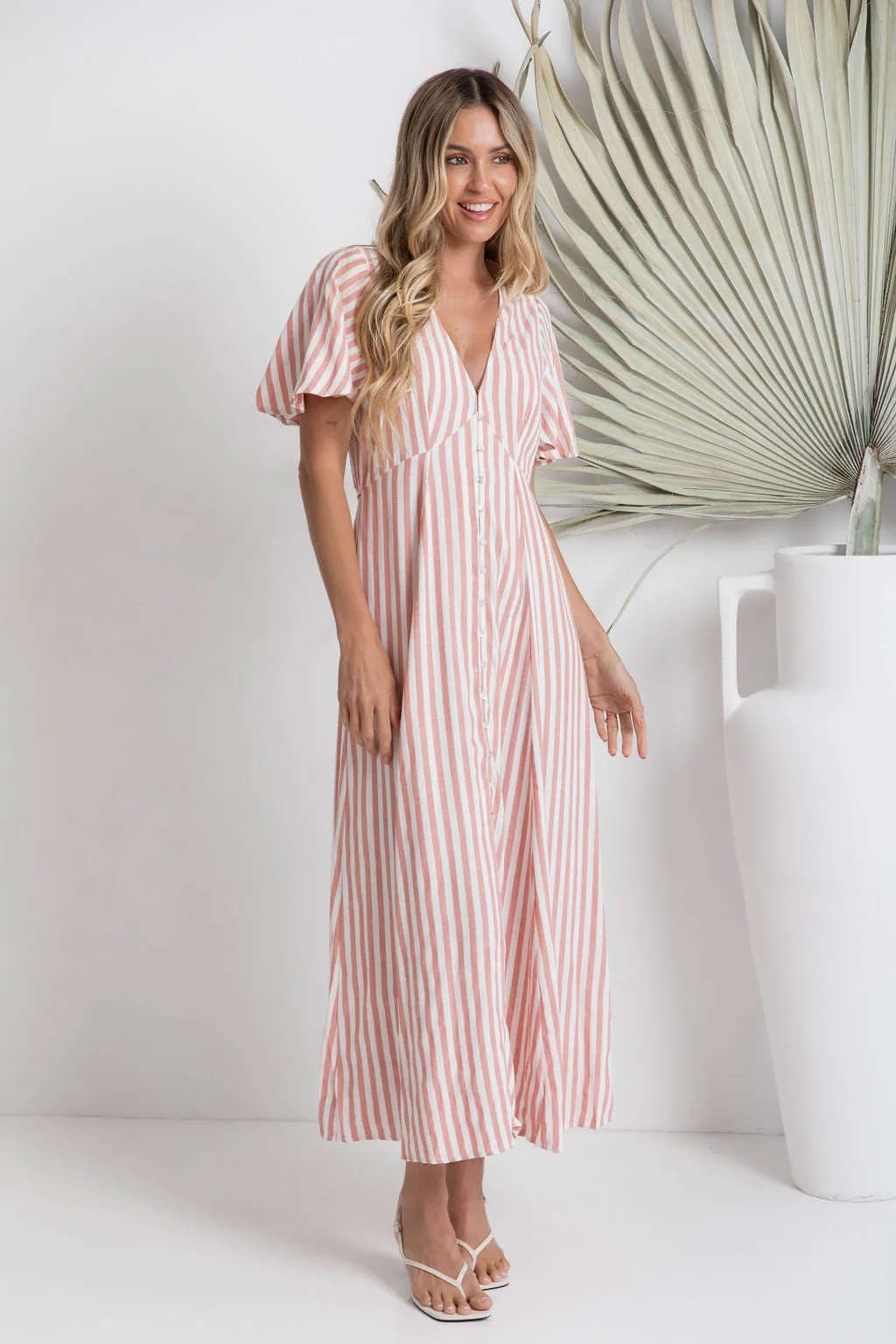 Vienna Maxi Dress - Pink Stripe