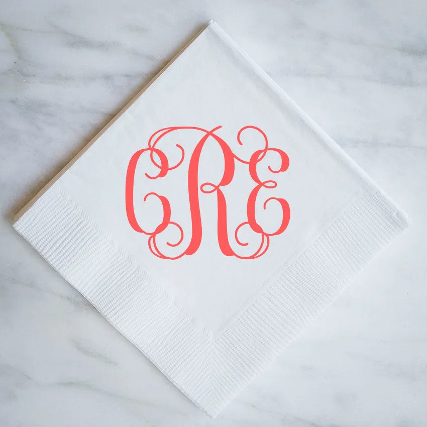 Vine Monogrammed Wedding Napkins