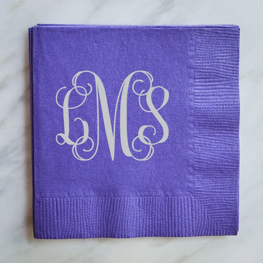 Vine Monogrammed Wedding Napkins