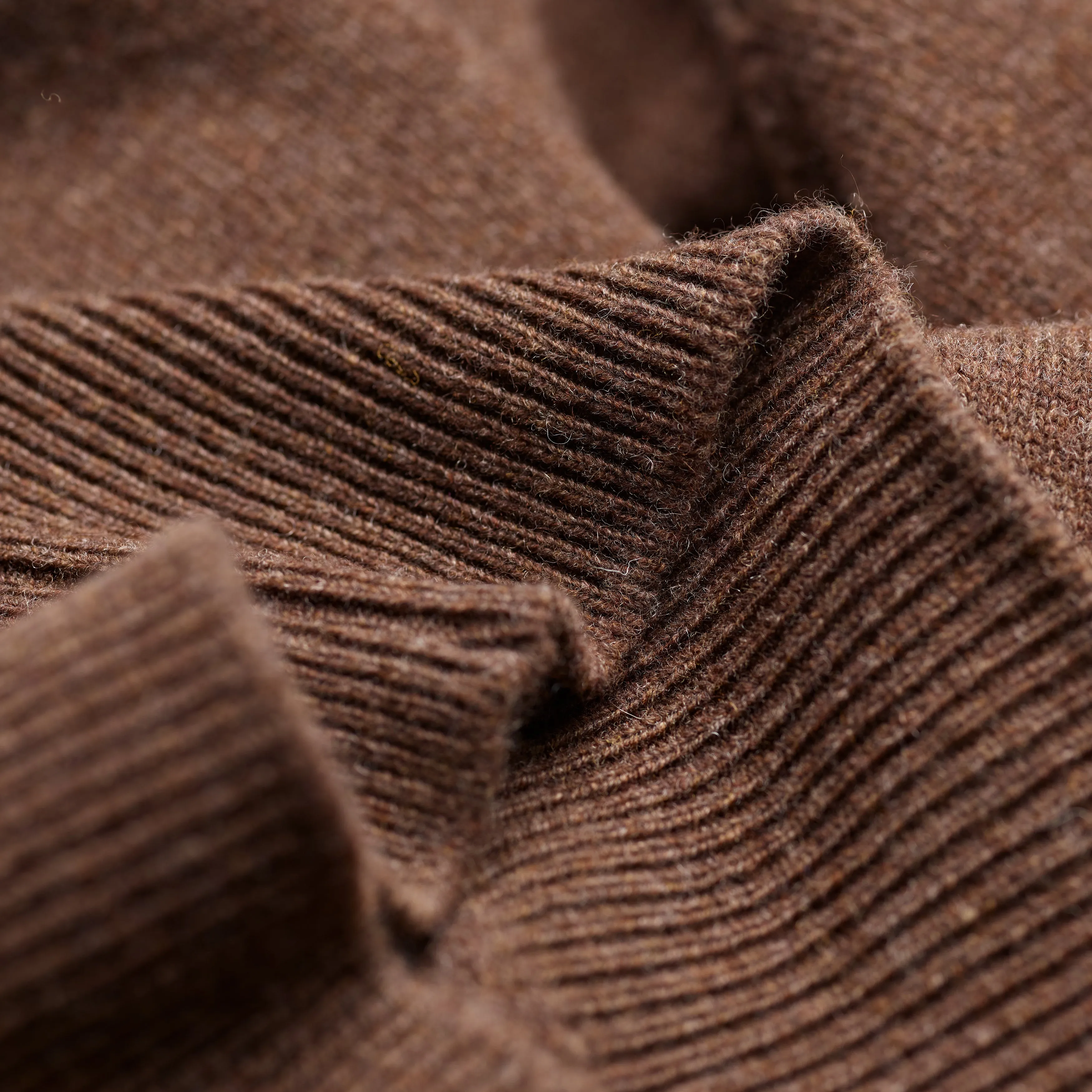 Walnut Brown 2 Ply Lambswool Crew Neck Jumper