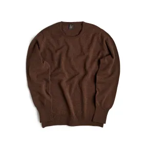 Walnut Brown 2 Ply Lambswool Crew Neck Jumper