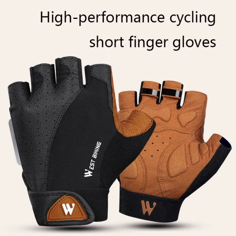 WEST BIKING YP0211196 Half-Finger Shock-Absorbing Anti-Skid Motorcycle Bike Gloves Riding Equipment, Size: XL(Black Yellow)