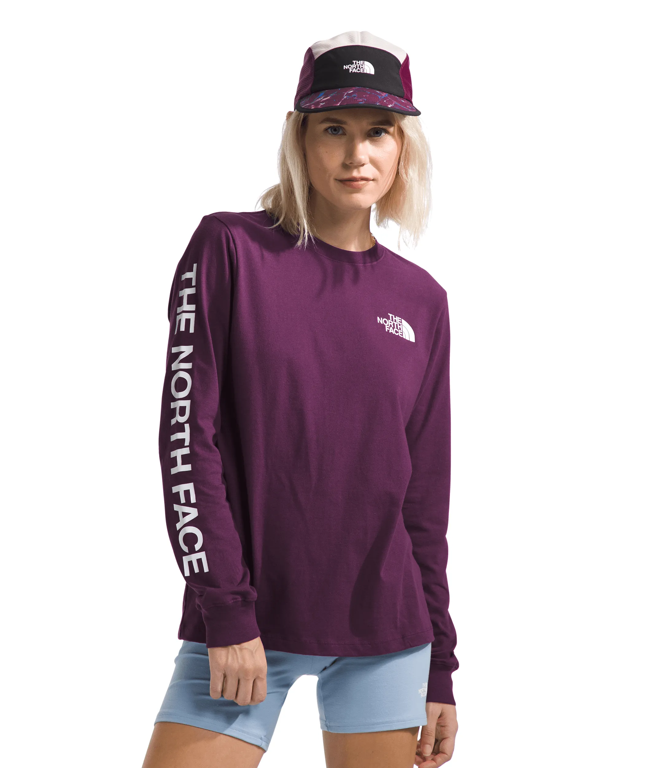 Women’s Long-Sleeve Sleeve Hit Graphic Tee - Black Currant Purple