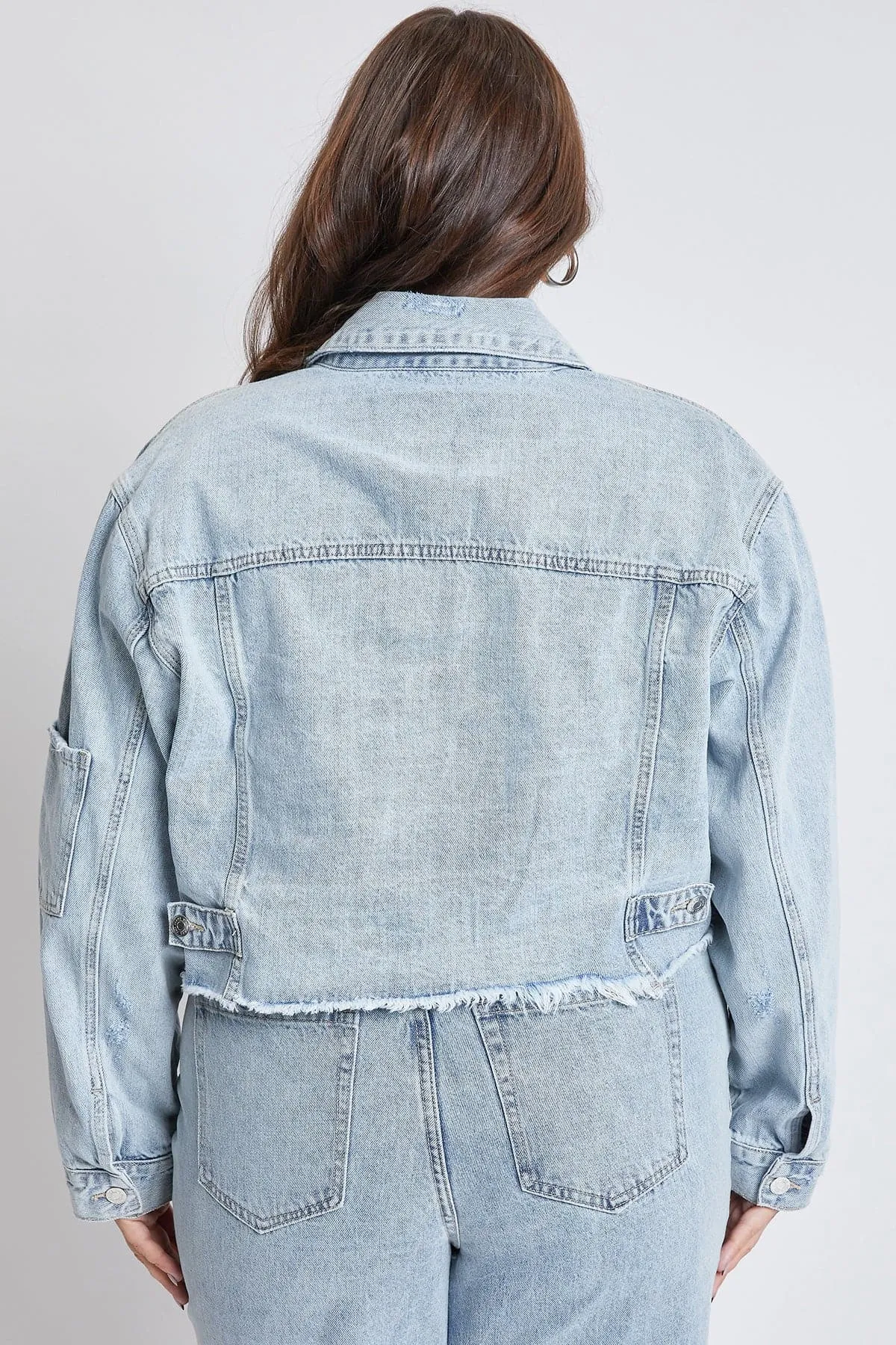 Women's Plus Cropped Denim Jacket