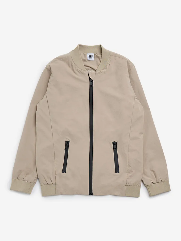 Y&F Kids Beige Bomber Jacket